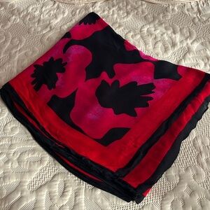 Blk, Red, & Fuschia floral pattern scarf
